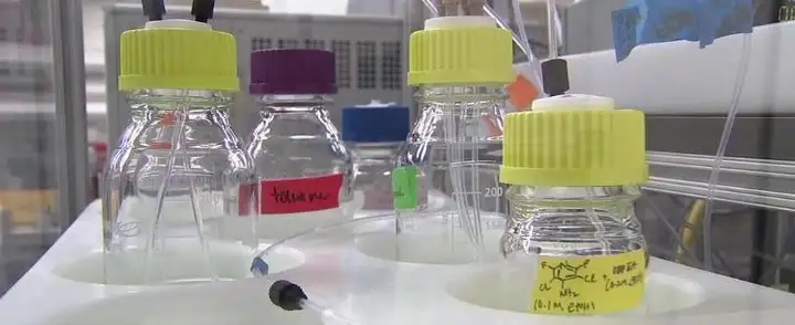 Bottles in lab setting