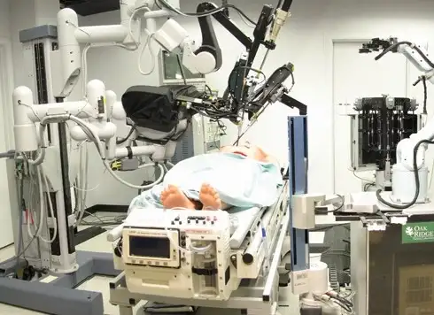 Robotic surgery on human