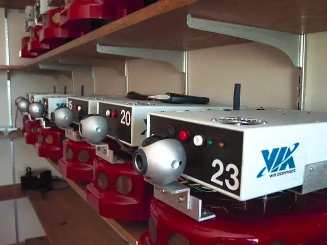 Centibot robots on shelf