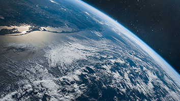 Low orbit image of earth